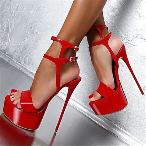 fashion fsj black stripper heels patent leather sandals stiletto heel