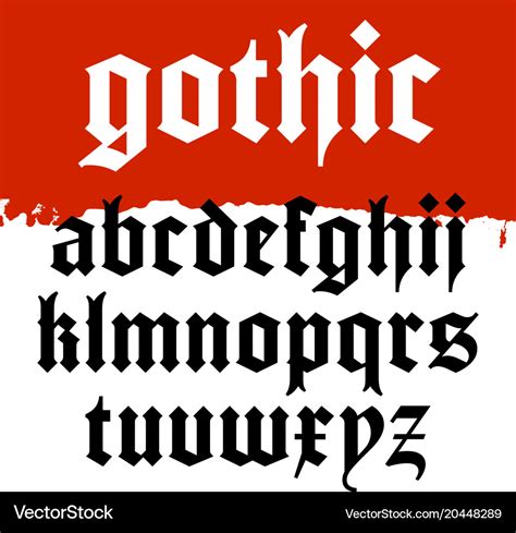 gothic font  royalty  vector image vectorstock