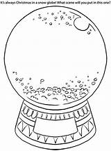 Globe Snow Coloring Pages Christmas Snowglobe Own Globes Kids Printable Create Winter Clipart Print Color Colouring Craft Template Empty Sheet sketch template