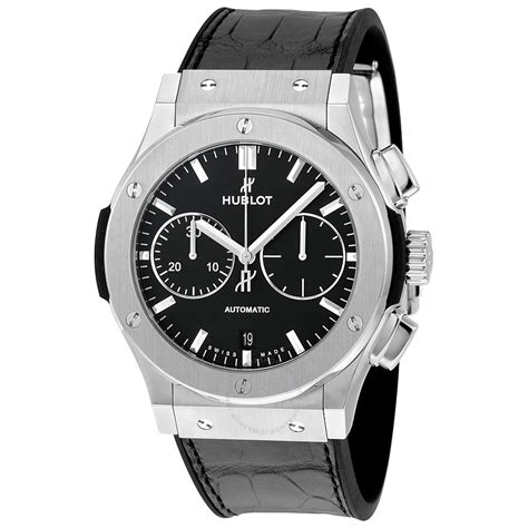 hublot classic fusion black dial chronograph titanium automatic