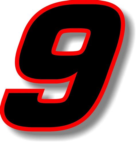 vinyl stickerdecal black red outline square font race number  height  inches amazon