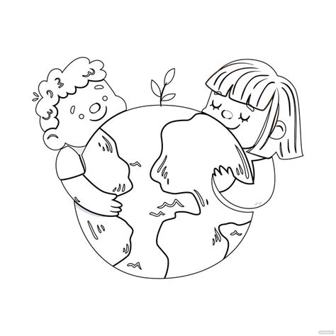 earth  kids coloring page