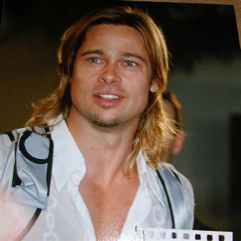Brad Pitt Long Hair Celebrity Photograph For Sale On