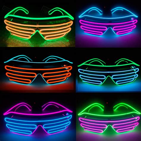 light up party glasses el wire fashion neon shutter electroluminescent