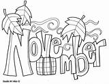 November Month Classroom Coloring Doodles sketch template