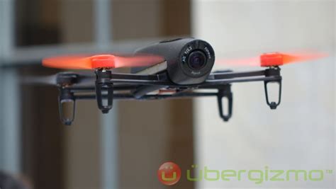parrot bebop drone dedicated  video shooting hands  ubergizmo