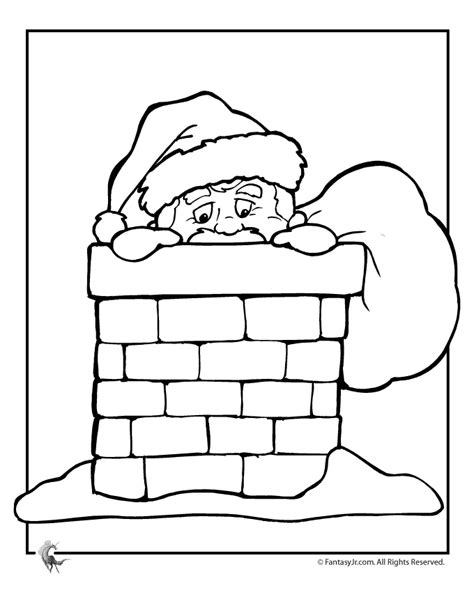 santa  chimney coloring page woo jr kids activities