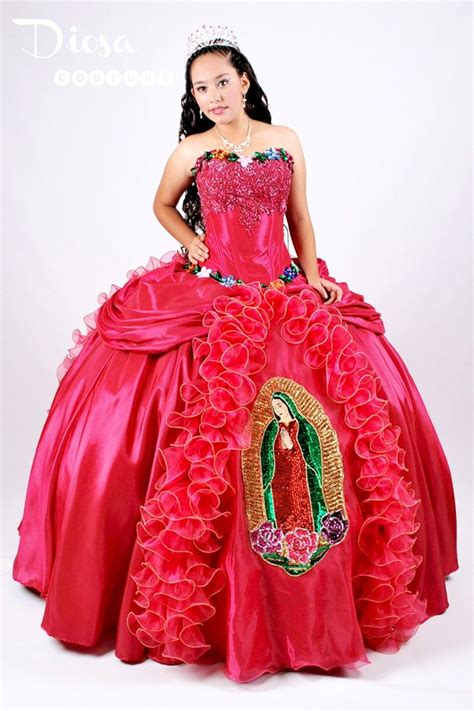 Quinceanera Moda Virgen De Guadalupe Quince Dress Vestidos Charros