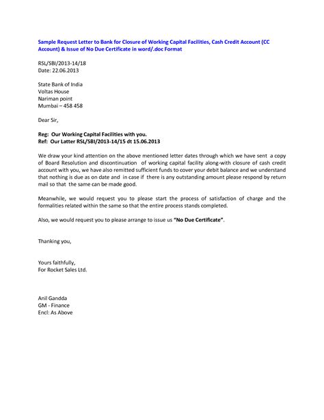 corporate bank account closing letter closing  letter letter sample