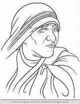 Teresa Calcutta Calcuta Thecatholickid Colorir Catholic Saints Seton Gertrude Jesús sketch template