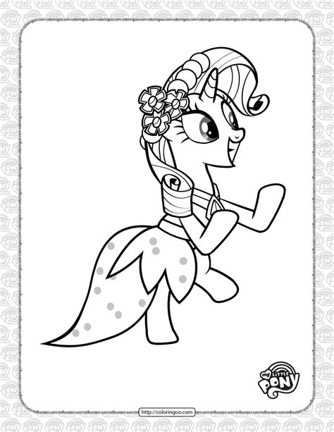 printable   pony rarity coloring page