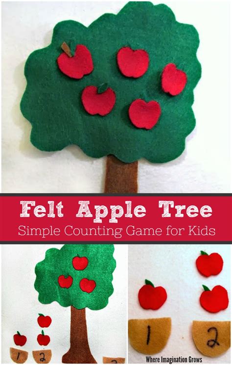 felt board apple tree counting game  toddlers  imagination grows