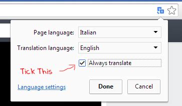 automatically translate  webpage  native language  google chrome