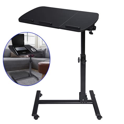 rolling laptop table stand medical adjustable tilt overbed bedside