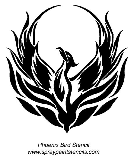 phoenix bird stencil  tattoo pinterest