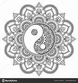 Mandala Yin Orientalische Henna Muster Tatoo Kleurplaten Dekorative Herunterladen Kinderbilder Mbolo Decorativo Mehndi sketch template