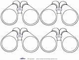 Binocular Printable Cards Blank Thank Coloring Template Coolest Printables sketch template