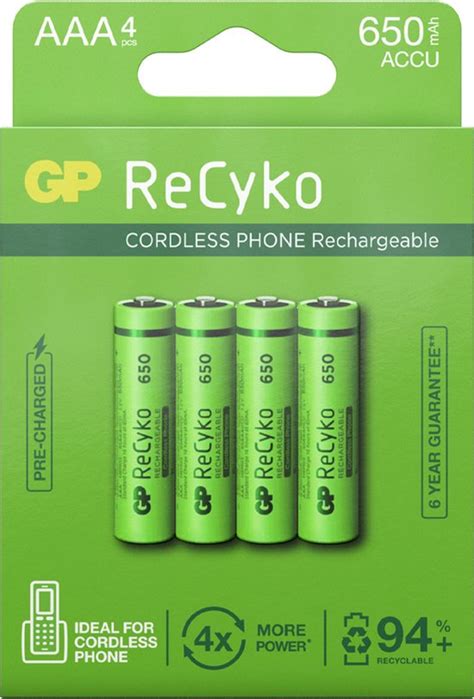 gp recyko rechargeable aaa batterijen oplaadbare batterijen aaa mah  stuks bol