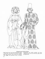 Coloring Medieval Fashion Book Pages Fashions Renaissance Books sketch template