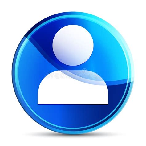 user profile icon glassy vibrant sky blue  button illustration