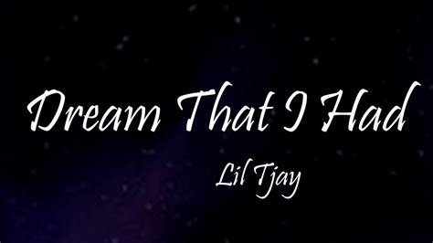 Lil Tjay Dream That I Had Lyrics Youtube