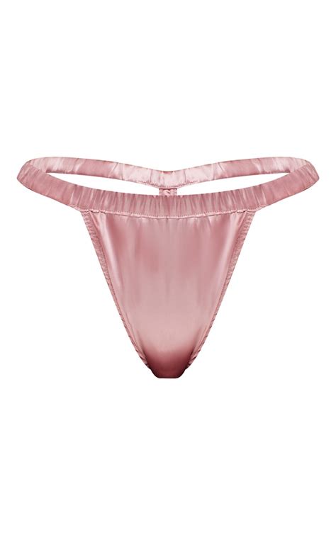 pink satin thong lingerie prettylittlething