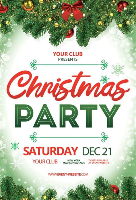 christmas party event  flyer template freebie freepsdflyer