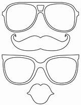 Props Crafts Printable Kindergarten Glasses Sunglasses Lips Template Photobooth Booth Coloring Pages Visit Diy sketch template
