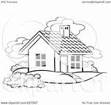 Outline House Yard Coloring Cute Clipart Illustration Royalty Rf Lal Perera Background Transparent sketch template