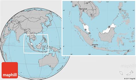 Blank Location Map Of Malaysia Gray Outside