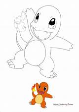 Pokemon Charmander Coloring1 sketch template