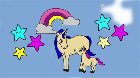 learn   draw  color cute unicorn rainbow youtube