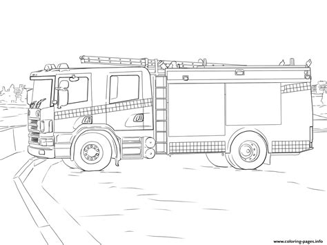 fire truck scania coloring page printable