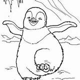 Penguin Coloring Rockhopper Pages Kids Drawing Ice Dancing Chubby Snow Realistic Skates Playing Animal Dance Winter During 300px 41kb Getdrawings sketch template