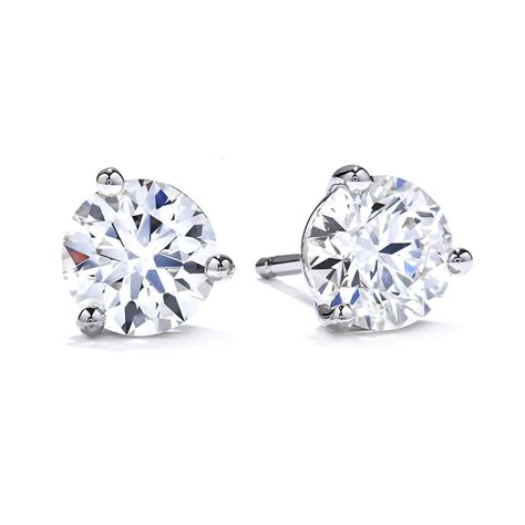 prong diamond stud earrings sie hearts  fire