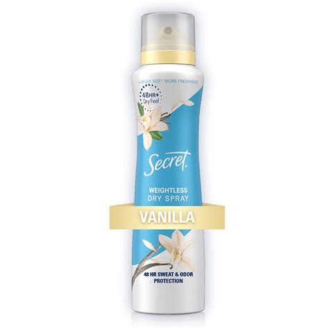 secret dry spray antiperspirant deodorant vanilla  argan oil oz