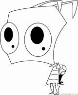 Invader Coloring Zim Coloringpages101 Pages sketch template