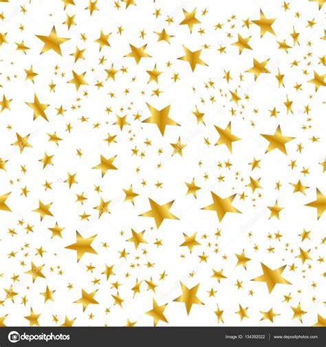 gold star confetti pattern white background stock vector