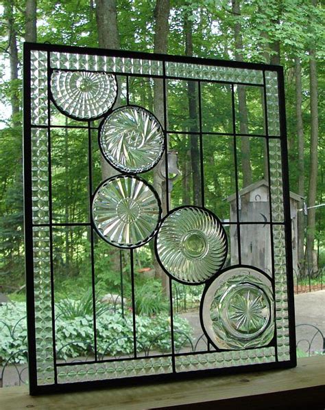 Stained Glass Panel Clear Cascade Window Custom Available Etsy