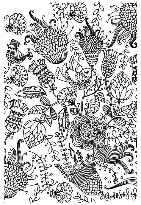 antistress birds anti stress adult coloring pages