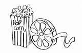 Movie Clipart Clip Night Movies Reel Cinema Popcorn Drawing Theater Film Party Family Watching Books Cliparts Box Pages Go Dvds sketch template