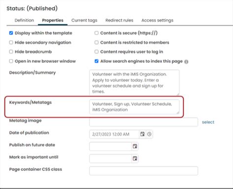 optimizing imis content   search results