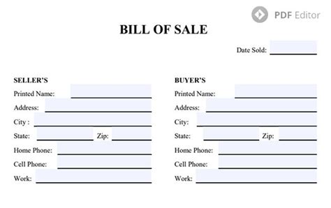 bill  sale template   write  bill  sale bill  sale
