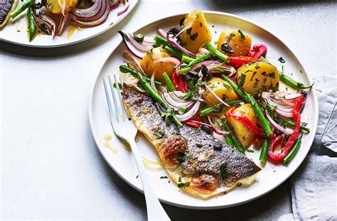 Grilled Sea Bass Fillets With Mediterranean Potato Salad Recipe Sea