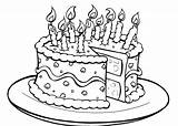 Cake Coloring Birthday Pages Printable Kids Print sketch template