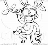 Monkey Cartoon Swinging Vine Drawing Clipart Coloring Happy Vector Thoman Cory Outlined Monkeys Drawings Getdrawings Creator Tyler sketch template