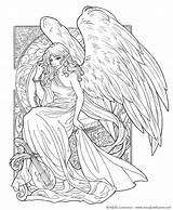Coloring Girl Wings Pages Fantasy Adult Myths Legends Adults Muse Print Going During Meadowhaven sketch template