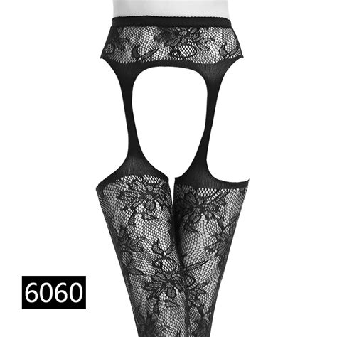Multi Style Sexy Lingerie Women Stripe Elastic Stockings Hollow Black