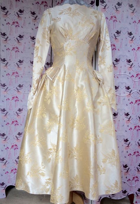 pale gold stunning vintage wedding dress from 1962