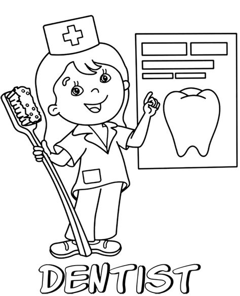 printable coloring page  dentist topcoloringpagesnet